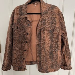 Free People Snake Trucker Jacket